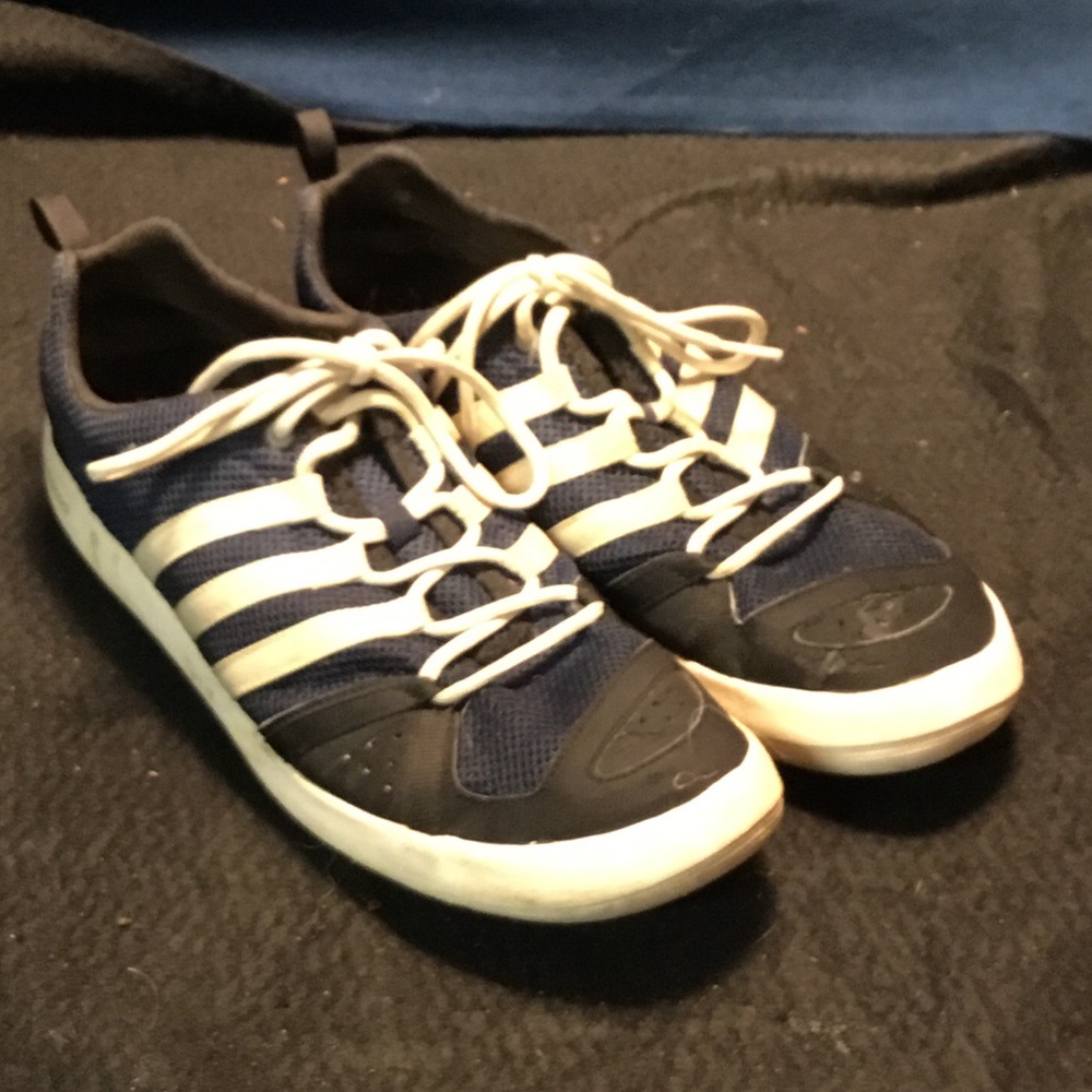 Adidas TERREX boat sneakers
Navy/white
Climacool upper
Drain holes 
Men’s 13